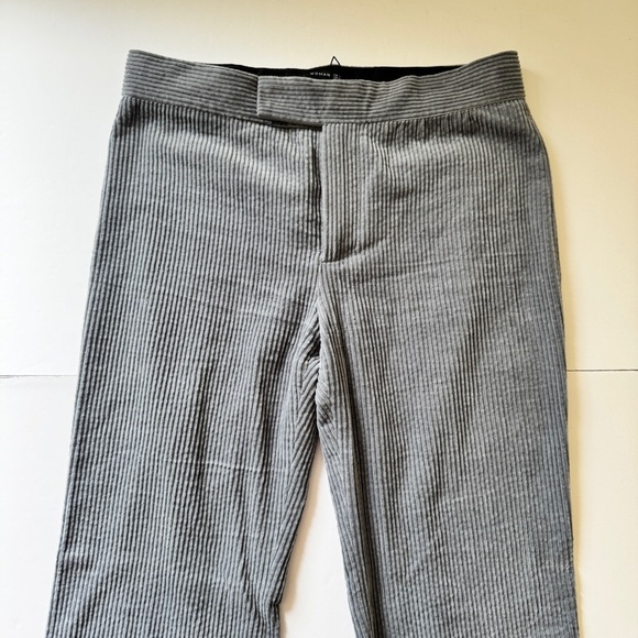 Zara Woman Pants Straight Leg Corduroy Trousers Slacks Blue Gray Zip Pockets S - Picture 12 of 15